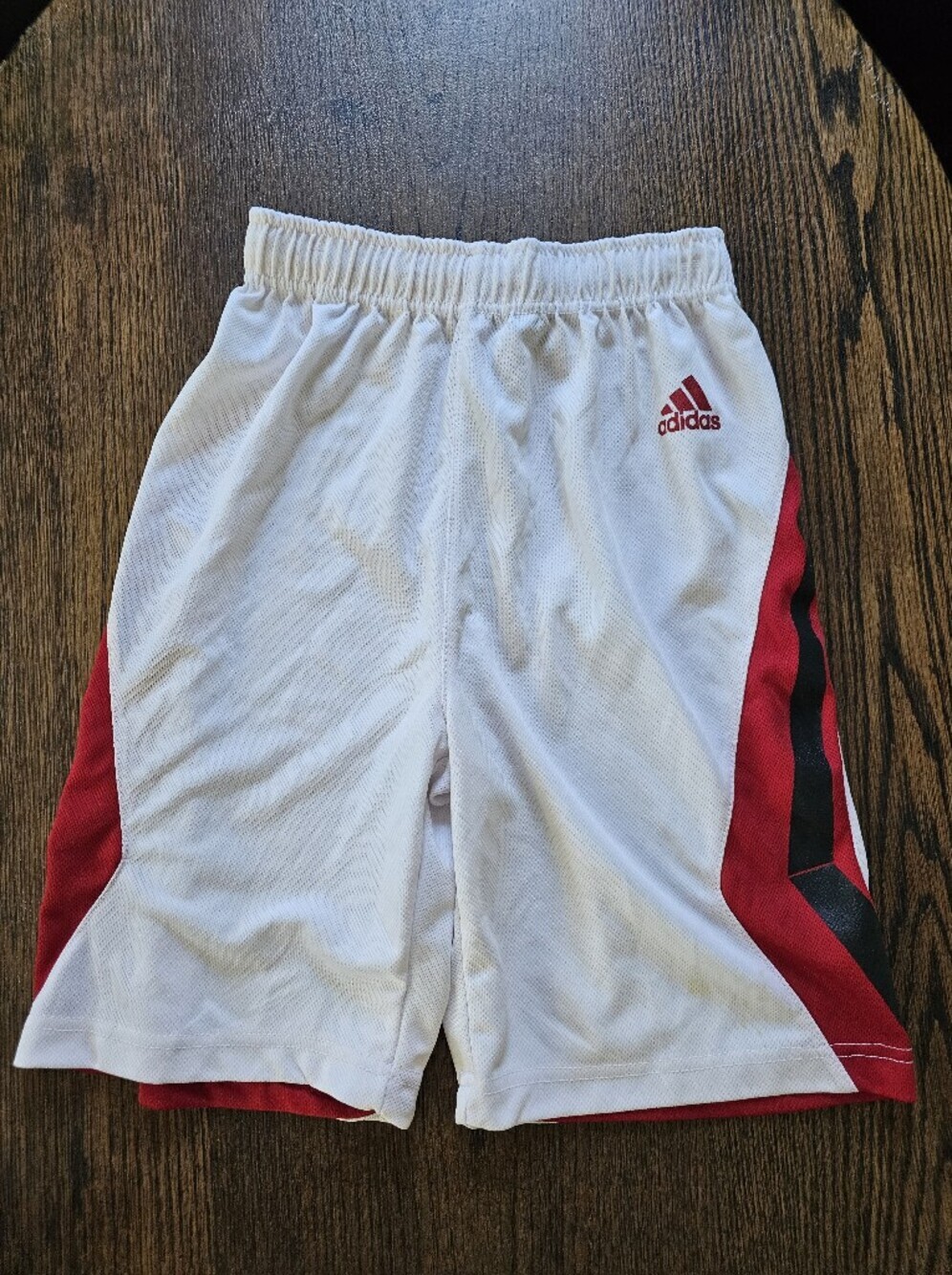 Adidas North Carolina State White Red Mesh Athletic Shorts Size Boys Med 10/12